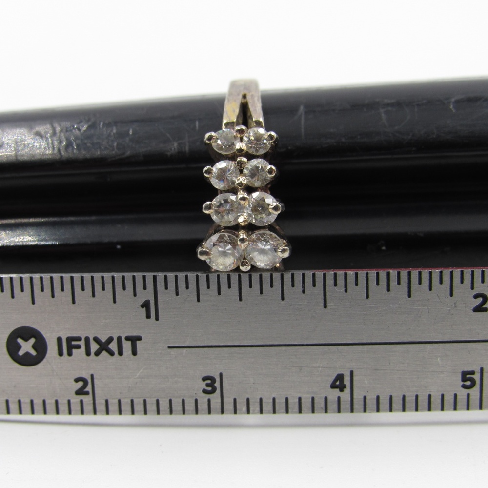 Vintage Size 7 Sterling Simple Rustic CZ Ring - Picture 7 of 8